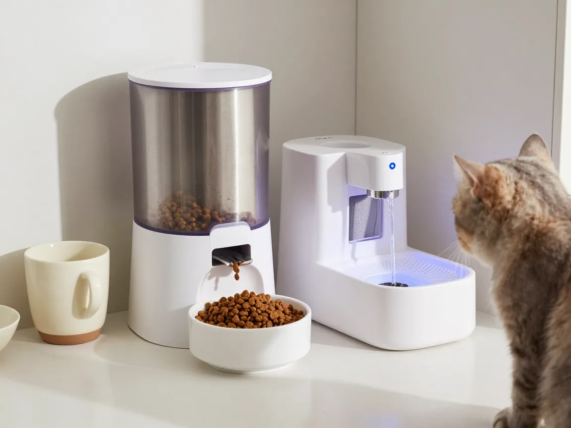 Nourrir et hydrater son chat à distance